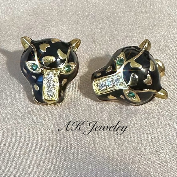 💎MEN/WOMAN Style Black PANTHER Leopard Earrings, Panther, Cheetah - Picture 1 of 5